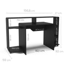 Mesa Gamer e Escritório Control MDP Preto BP XT Racer Logo Branco