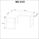 Mesa de canto para escritório Me4181 Amêndoa/Preto
