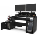 Mesa Gamer e Escritório Space Two MDP Preto BP XT Racer Logo Branco