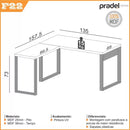 MESA DE CANTO P/ESCRITORIO INDUSTRIAL 135 X 158CM - FREIJO/PRETO FOSCO
