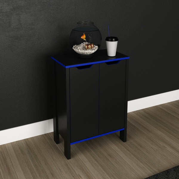 Armario Baixo Multiuso 2 Portas ME4164 Preto/Azul