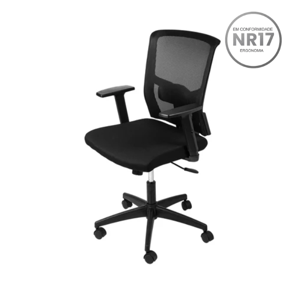CADEIRA KELLY GIR TECIDO PRETA BASE NYLON