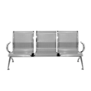 LONGARINA LARA 3 LUGARES CINZA ESTRUT CROMADA