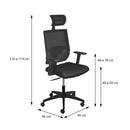 CADEIRA BELGICA ALTA TELA PRETA BASE RODIZIO