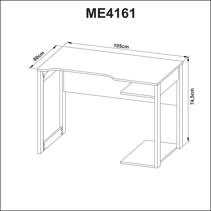 Mesa Gamer ME4161 Preto/Vermelho