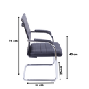 CADEIRA FLAVIA FIXA BAIXA EM PU PRETA BASE CROMADA