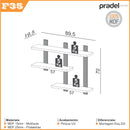 NICHO C/3 PRATELEIRAS IINDUSTRIAL 89,5CM X 70CM - FREIJO/PRETO FOSCO