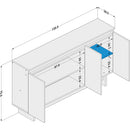 BALCAO LOS ANGELES MDP PRETO UV TEX/CARVALHO CLARO UV TEX