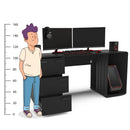 Mesa Gamer e Escritório Home MDP Preto BP XT Racer Logo Prata
