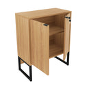 Balcão para Escritório com Chave ME4154 Amêndoa/Preto