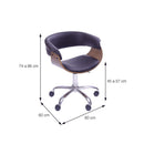 CADEIRA EMILY RODIZIO ASS. MADEIRA ACOLCHADA REVEST. P.U. PRETA