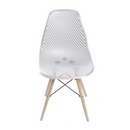 CADEIRA MEL PP BRANCA BASE MADEIRA