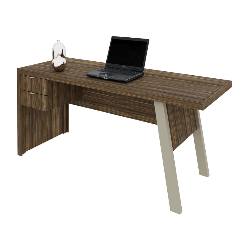 Mesa para Escritório com 2 gavetas ME4122 Nogal/Fendi