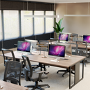 MESA PLATAFORMA ONIX INDIVIDUAL 1,20X1,20M - COR TANNAT - COM DIVISÓRIA