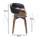 CADEIRA EMILY ESTRUT. MADEIRA ACOLCHADA REVEST. P.U. CAFE