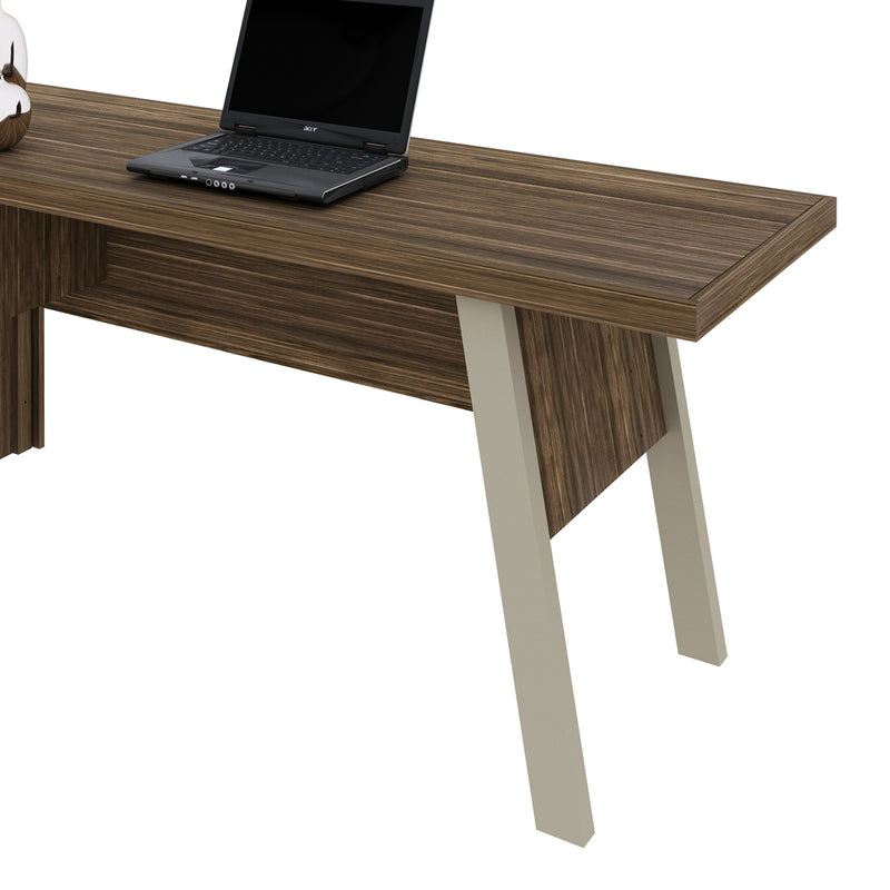 Mesa para Escritório com 2 gavetas ME4122 Nogal/Fendi