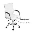 CADEIRA FLAVIA GIR BAIXA EM PU BRANCA