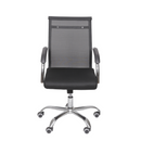 CADEIRA ROMANZA GIR BAIXA PRETA ASSENTO P.U. ENCOSTO TELA BASE CROM