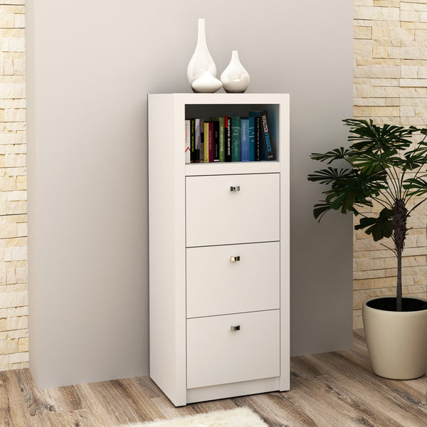 Gaveteiro para Pasta Suspensa com 3 Gavetas ME4118 Branco
