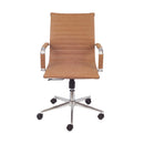 CADEIRA EAMES GIR BAIXA CORINO RETRO CARAMELO BASE CROM