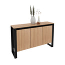 Balcão para Escritório com 3 Portas ME4147 Amêndoa/Preto