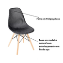 CADEIRA MEL PP PRETA BASE MADEIRA