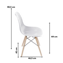 CADEIRA MEL PP BRANCA BASE MADEIRA