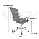 CADEIRA TELMA ALTA TELA CINZA B. RODIZIO