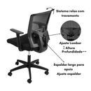 CADEIRA KELLY GIRATÓRIA DE TECIDO - COR PRETO