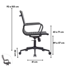 CADEIRA ESTELA DARK BAIXA PU CINZA ESTRUT PRETA B. RODIZIO