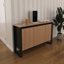 Balcão para Escritório com 3 Portas ME4147 Amêndoa/Preto