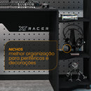 Mesa Gamer e Escritório Control MDP Preto BP XT Racer Logo Branco