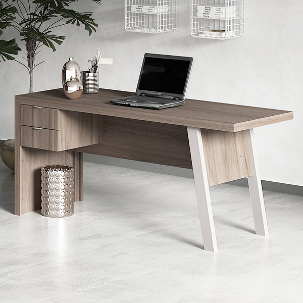 Mesa para Escritório com 2 gavetas ME4122 Carvalho/Fendi