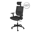 CADEIRA BELGICA ALTA TELA PRETA BASE RODIZIO