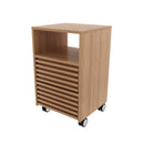 Gaveteiro com Rodízio e 2 Gavetas Ripado ME4175 Amêndoa