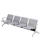 LONGARINA LARA 4 LUGARES CINZA ESTRUTURA CROMADA