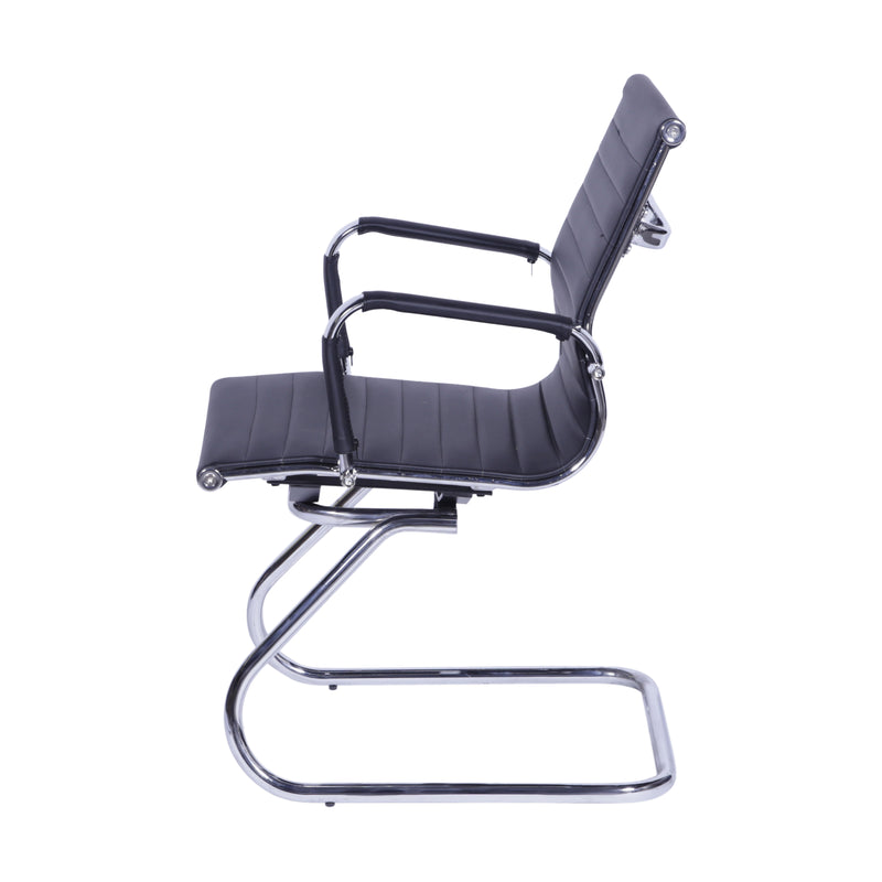 CADEIRA EAMES CORINO PRETO BASE FIXA