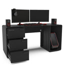 Mesa Gamer e Escritório Home MDP Preto BP XT Racer Logo Prata