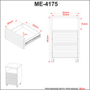 Gaveteiro com Rodízio e 2 Gavetas Ripado ME4175 Branco