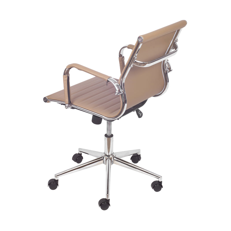 CADEIRA EAMES GIR BAIXA CORINO CARAMELO