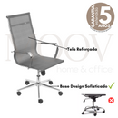 CADEIRA TELMA ALTA TELA CINZA B. RODIZIO