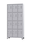 ROUPEIRO DE AÇO CINZA CRISTAL LISO COM 12 PORTAS INDIVIDUAIS