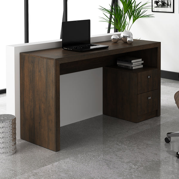 Mesa para Escritório com 2 gavetas ME4130 Rústico