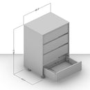 GAVETEIRO MAUA 4G MDP LEGNO BRANCO FF LISO