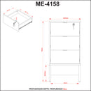 Gaveteiro para Escritório com Chave ME4158 Amêndoa/Preto