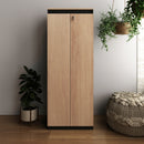 Armário Alto com 2 Portas para Escritório ME4151 Amêndoa/Preto