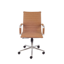 CADEIRA ESTELA GIR BAIXA CORINO RETRO CARAMELO BASE CROM