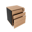 Gaveteiro Arquivo com Chave e Rodízio ME4148 Amêndoa/Preto