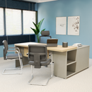 MESA EM L 1,80X1,50M COM ARMÁRIO E GAVETEIRO – COR CARVALHO HANOVER