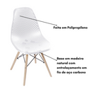 CADEIRA MEL PP BRANCA BASE MADEIRA